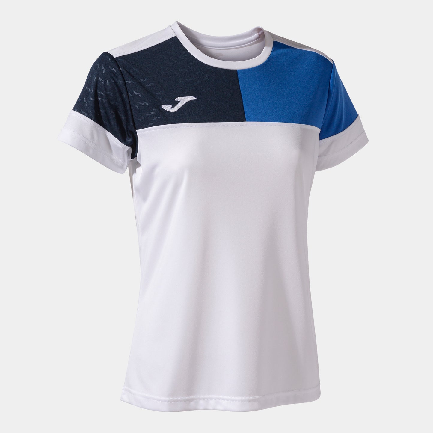 Crew V T-shirt - hvid/royal/navy - Joma
