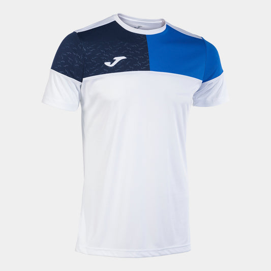 Crew V T-shirt - hvid/royal/navy - Joma